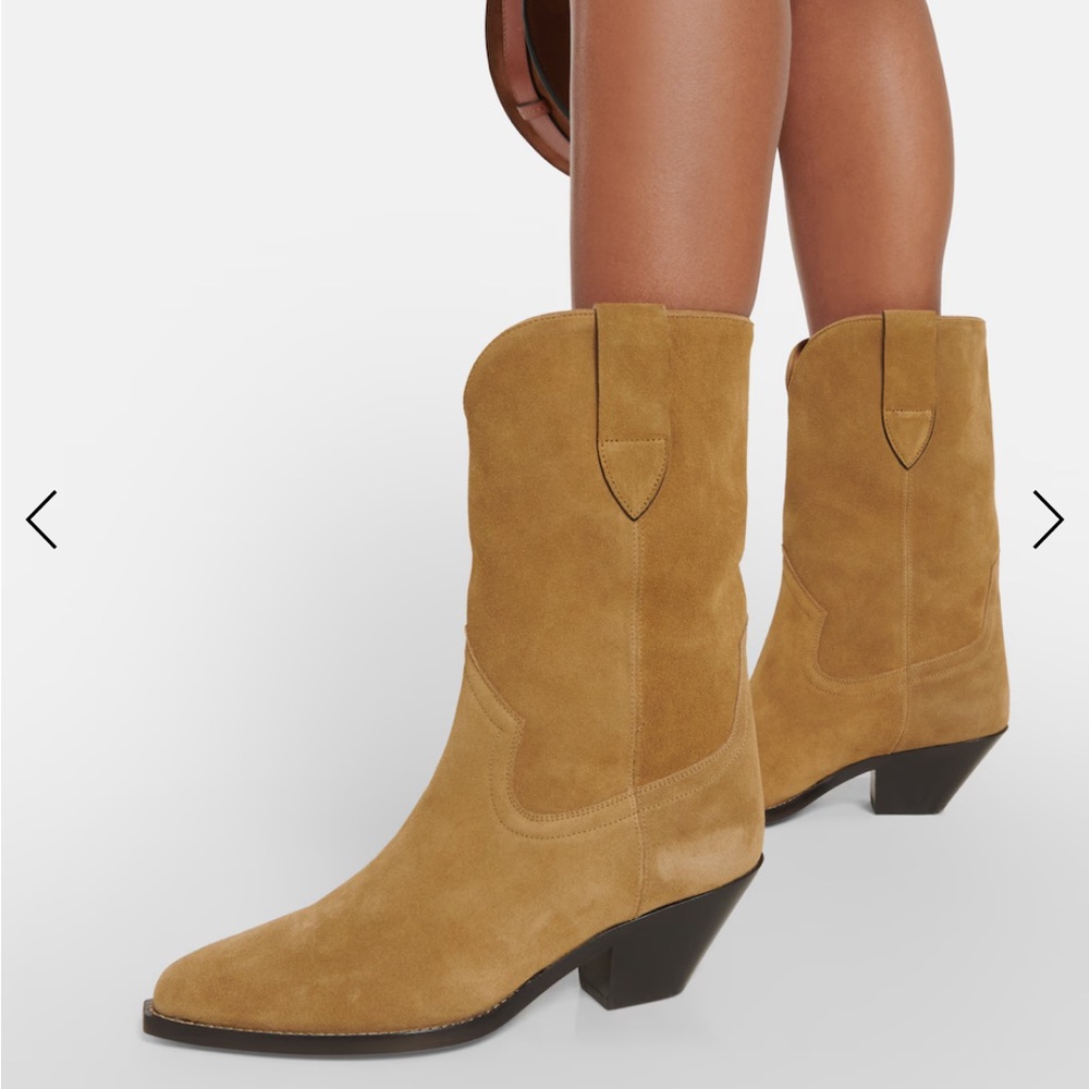 Isabel Marant Dahope Tan Suede Western Boots - Picture 4 of 8